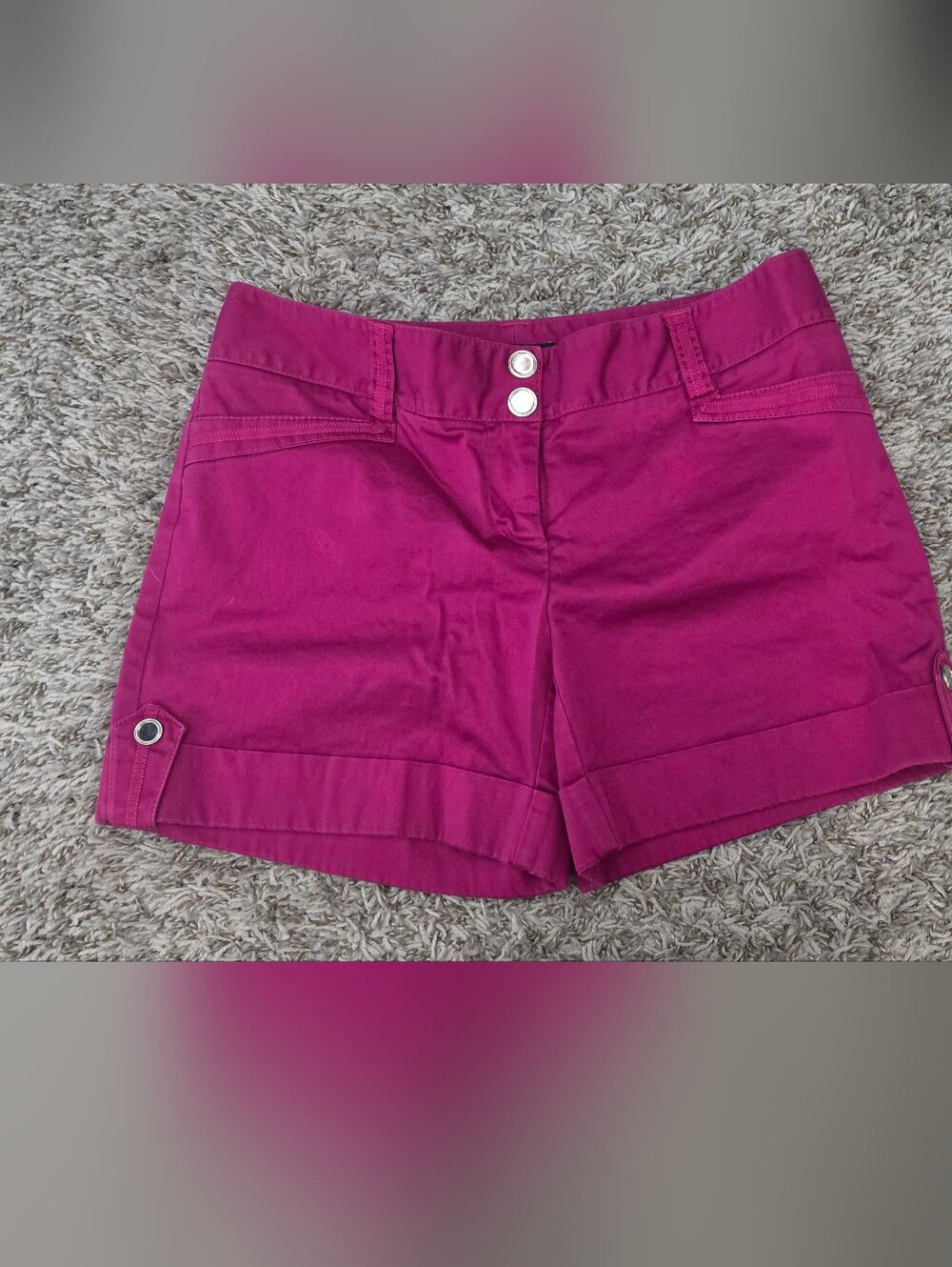 White House Black Market Fuchsia Roll-Cuff Shorts